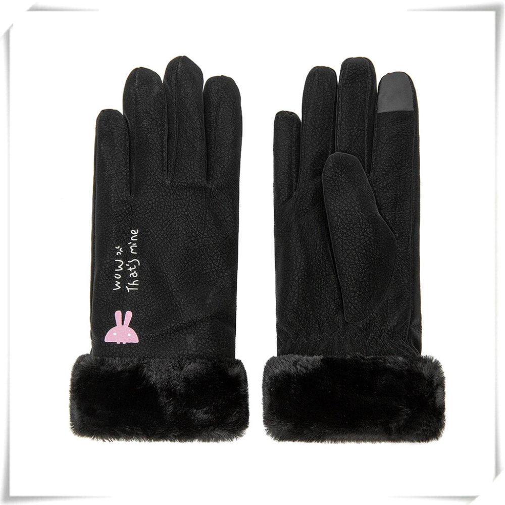 💲Sale 10/$15 ❤️ - Warm Fur Trim Touch Screen Waterproof Gloves in Black